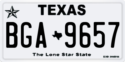TX license plate BGA9657