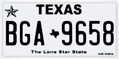 TX license plate BGA9658