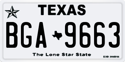 TX license plate BGA9663