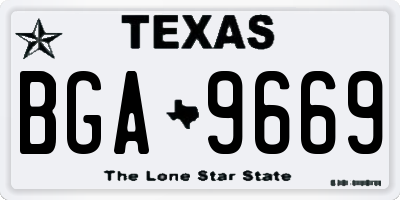 TX license plate BGA9669