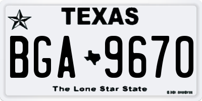 TX license plate BGA9670
