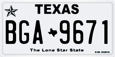 TX license plate BGA9671