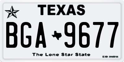 TX license plate BGA9677