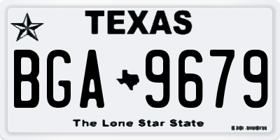 TX license plate BGA9679