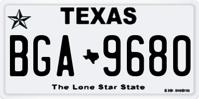 TX license plate BGA9680