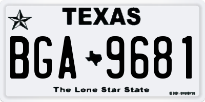 TX license plate BGA9681