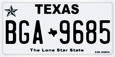 TX license plate BGA9685