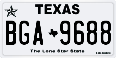 TX license plate BGA9688