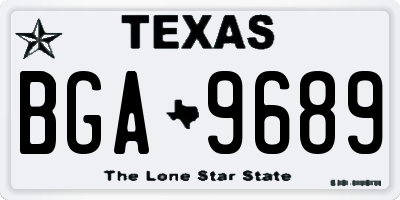 TX license plate BGA9689