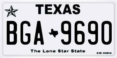 TX license plate BGA9690