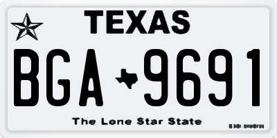 TX license plate BGA9691