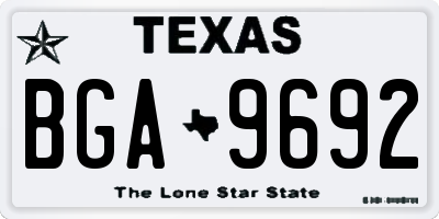 TX license plate BGA9692