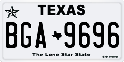 TX license plate BGA9696