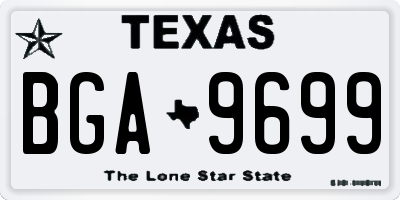 TX license plate BGA9699