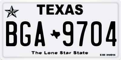 TX license plate BGA9704