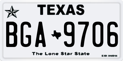 TX license plate BGA9706