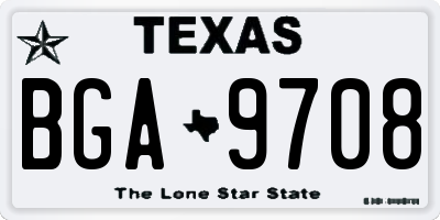 TX license plate BGA9708