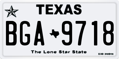 TX license plate BGA9718