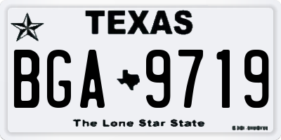 TX license plate BGA9719