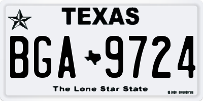 TX license plate BGA9724