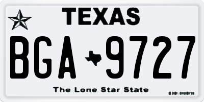 TX license plate BGA9727