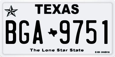 TX license plate BGA9751