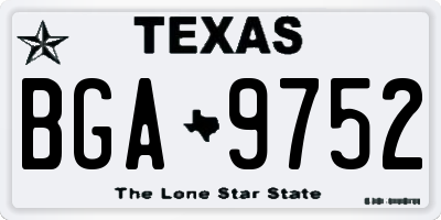 TX license plate BGA9752