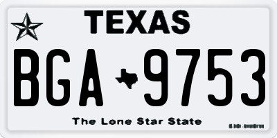 TX license plate BGA9753