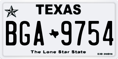 TX license plate BGA9754