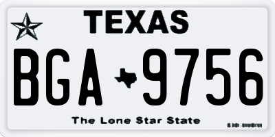 TX license plate BGA9756