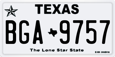 TX license plate BGA9757