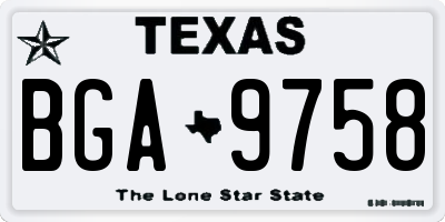 TX license plate BGA9758