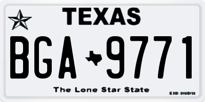 TX license plate BGA9771