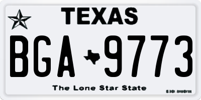 TX license plate BGA9773