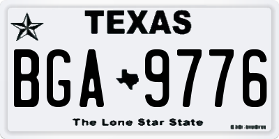 TX license plate BGA9776