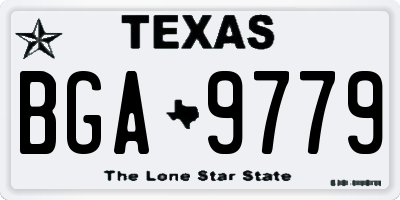 TX license plate BGA9779