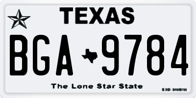TX license plate BGA9784