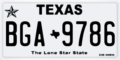 TX license plate BGA9786