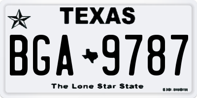 TX license plate BGA9787