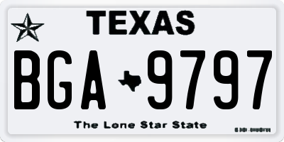 TX license plate BGA9797