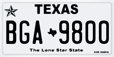 TX license plate BGA9800