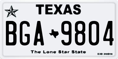 TX license plate BGA9804