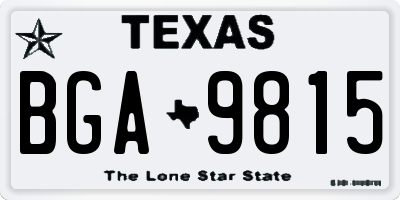 TX license plate BGA9815