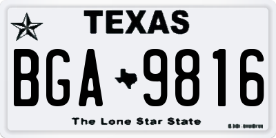 TX license plate BGA9816