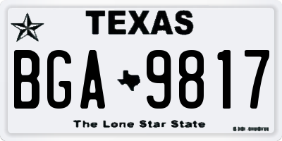 TX license plate BGA9817