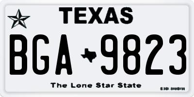 TX license plate BGA9823