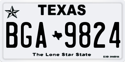 TX license plate BGA9824