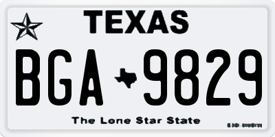 TX license plate BGA9829
