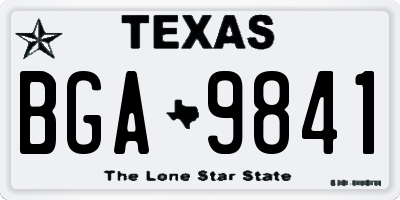 TX license plate BGA9841