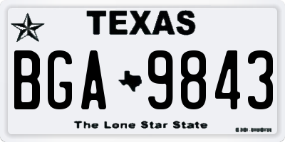 TX license plate BGA9843